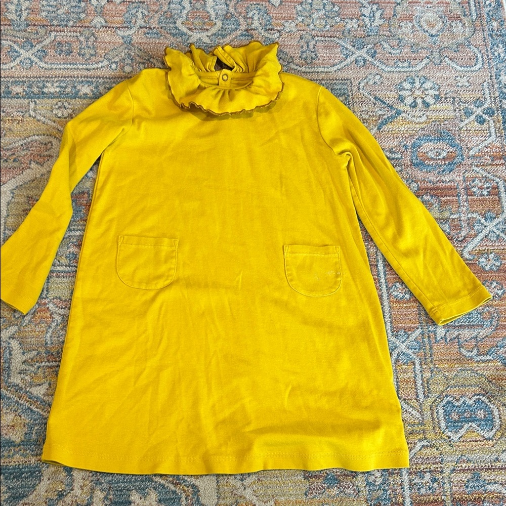 Misha And Puff Mustard Ruffle Collar Dress
